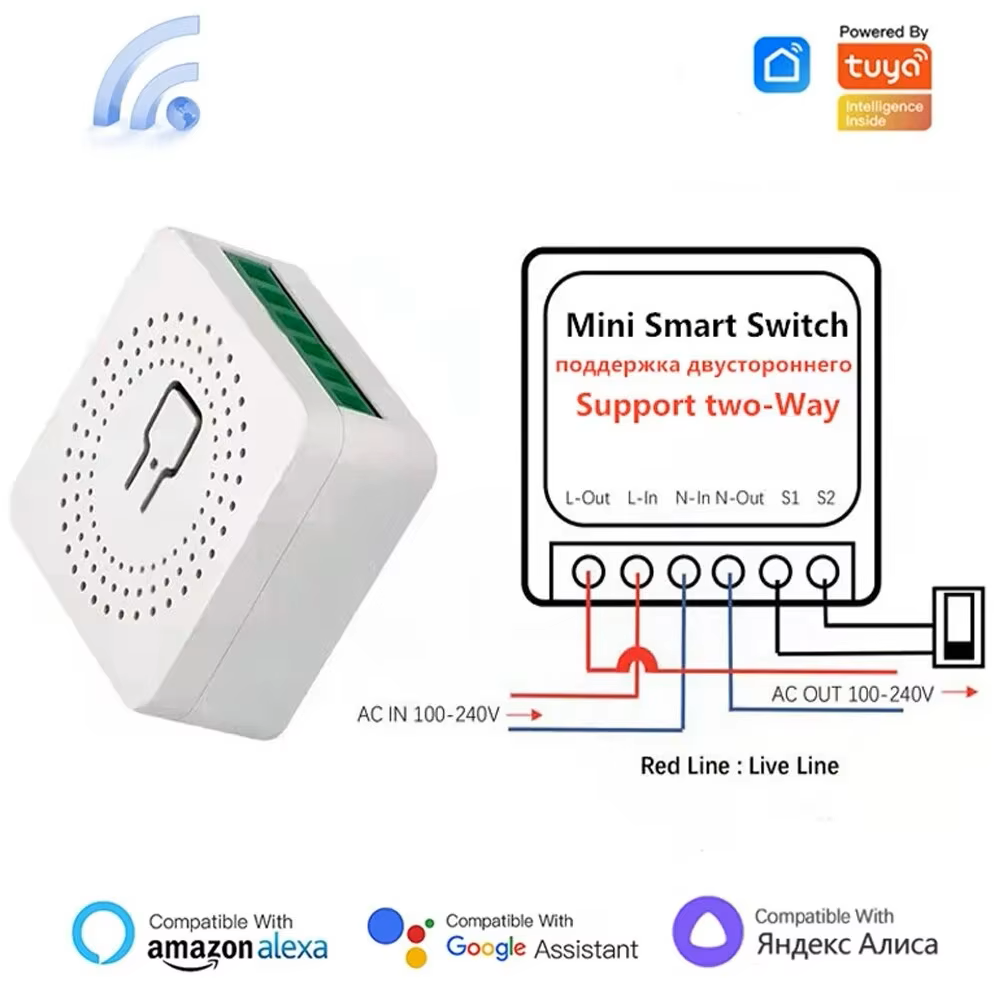 Home Automation Diy - Умный WiFi-выключатель 16A, двухканальный модуль для