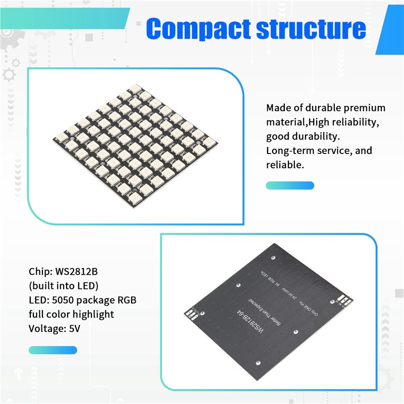 Светодиодная матрица 2025 года – обзор и цена Rgb Led Matrix 8X8