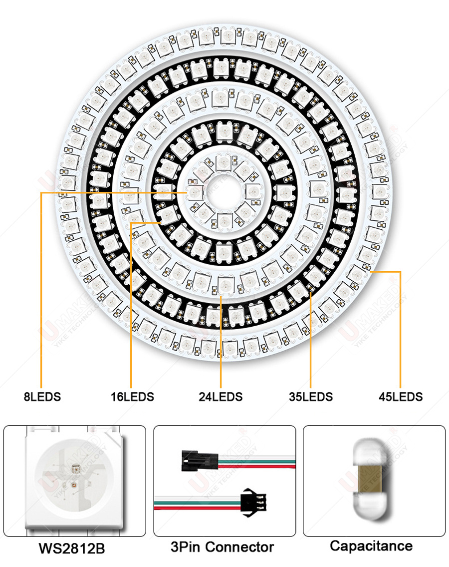 2 шт. WS2812B индивидуально ад – обзор и цена Rgb Led Matrix 8X8